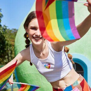 LGBT RAINBOW Plus size TOP for Good LUCK